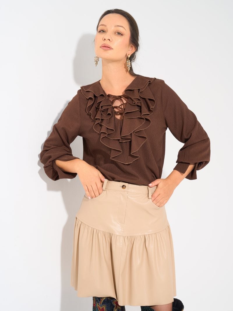Angelina Blouse Cocoa Brown7