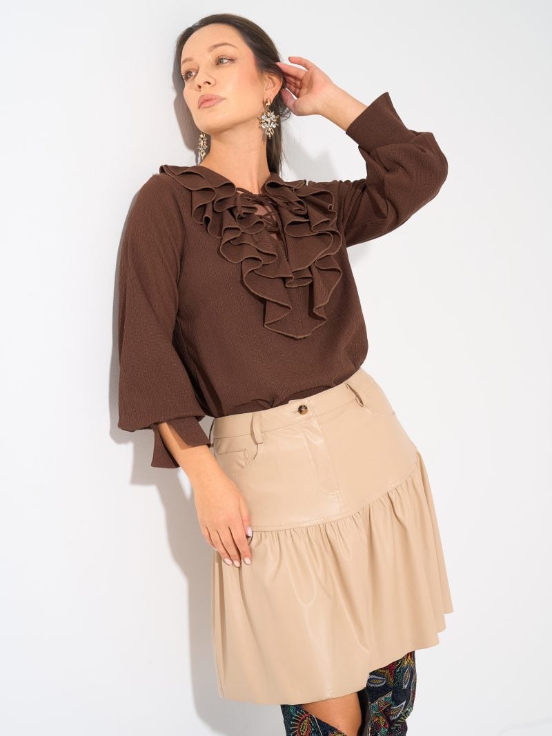 Angelina Blouse Cocoa Brown9
